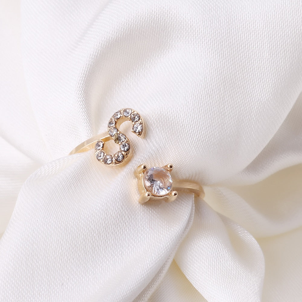 A-Z Letter Adjustable Opening Initial Rings
