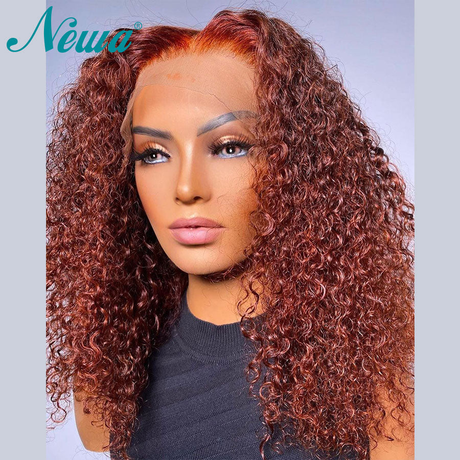 13x6 / 13x4 Pre-plucked Ombre Curly Human Hair Bob Wig
