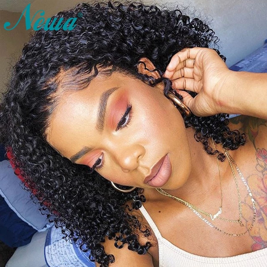 13x6 / 13x4 Pre-plucked Ombre Curly Human Hair Bob Wig