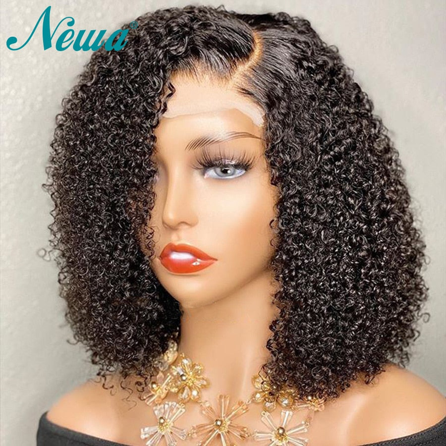 13x6 / 13x4 Pre-plucked Ombre Curly Human Hair Bob Wig