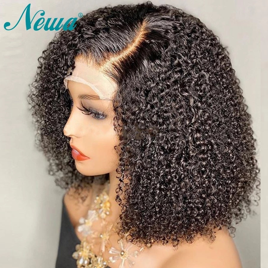 13x6 / 13x4 Pre-plucked Ombre Curly Human Hair Bob Wig