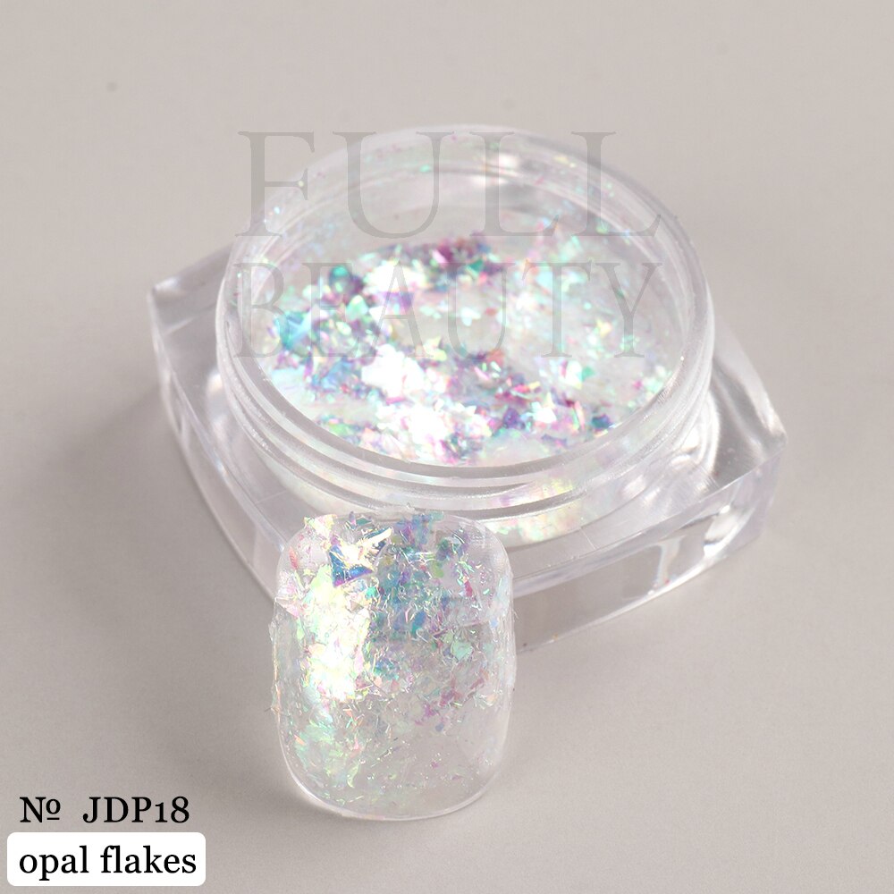 Crystal Fire Opal Flakes Nail Sequins DIY Chrome Powder for Manicures