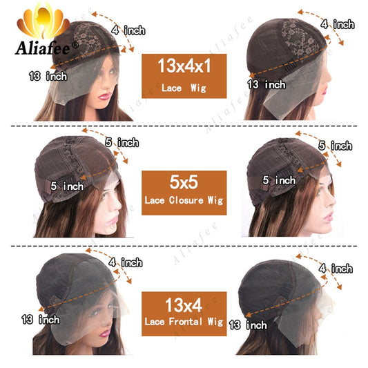 5x5 Lace Closure / 13x6 Lace Frontal Ombre Orange Brown Body Wave Wigs -Pre-Plucked
