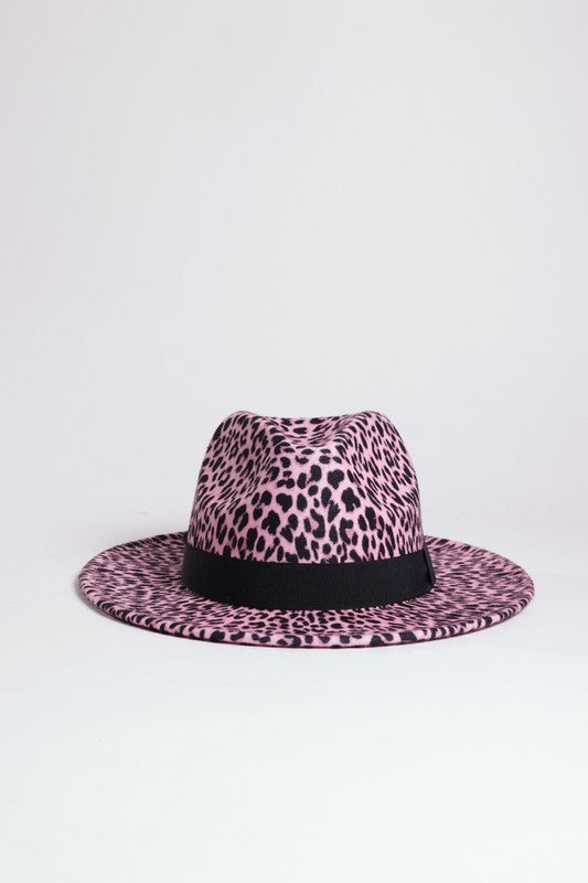 LEOPARD PRINT GATSBY STYLE FEDORA HATS