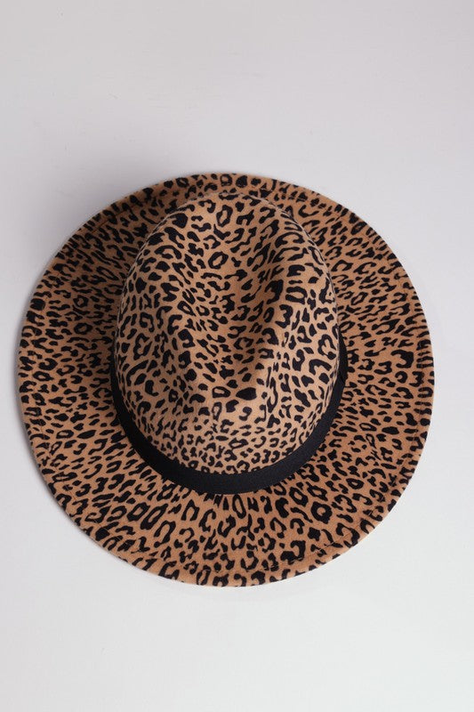 LEOPARD PRINT GATSBY STYLE FEDORA HATS