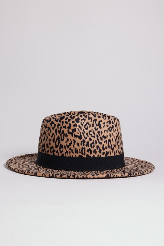 LEOPARD PRINT GATSBY STYLE FEDORA HATS