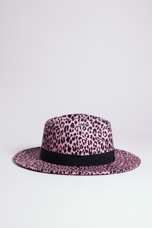 LEOPARD PRINT GATSBY STYLE FEDORA HATS