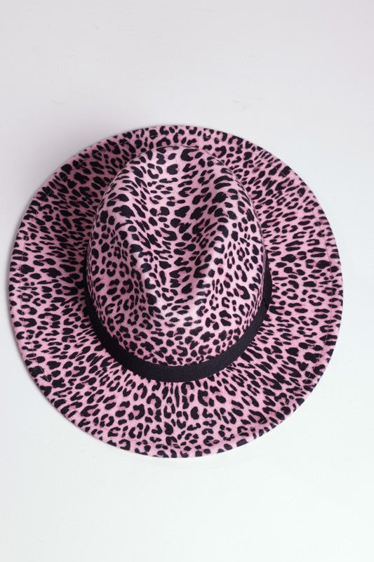 LEOPARD PRINT GATSBY STYLE FEDORA HATS