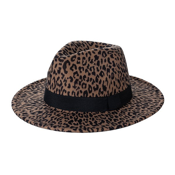 LEOPARD PRINT GATSBY STYLE FEDORA HATS