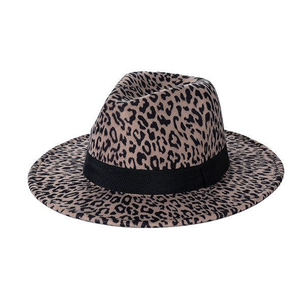 LEOPARD PRINT GATSBY STYLE FEDORA HATS