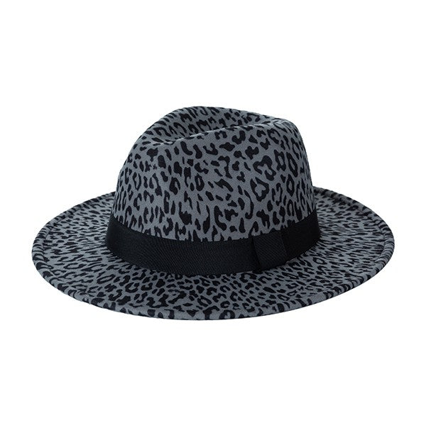 LEOPARD PRINT GATSBY STYLE FEDORA HATS