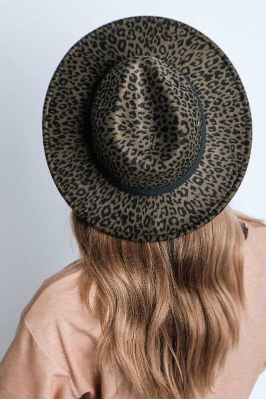 LEOPARD PRINT GATSBY STYLE FEDORA HATS