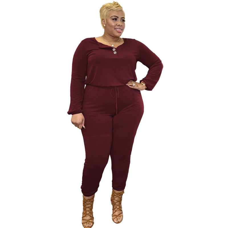 XL-5XL plus Size Fall Heavy mm Women's Romper plus Size Jumpsuit Women