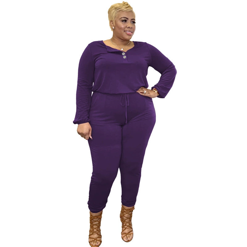 XL-5XL plus Size Fall Heavy mm Women's Romper plus Size Jumpsuit Women