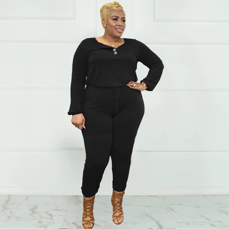 XL-5XL plus Size Fall Heavy mm Women's Romper plus Size Jumpsuit Women
