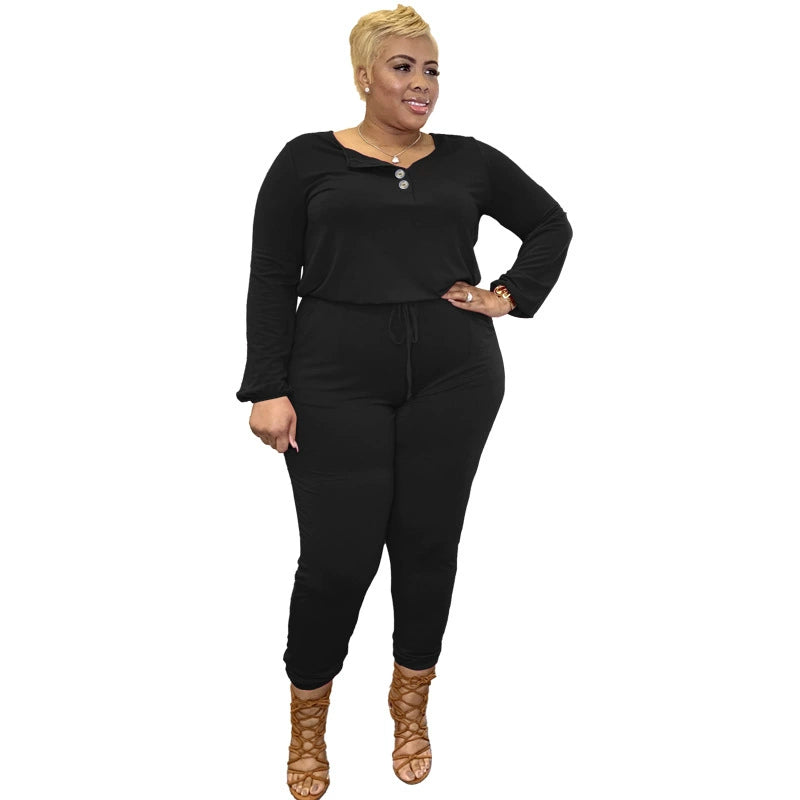 XL-5XL plus Size Fall Heavy mm Women's Romper plus Size Jumpsuit Women
