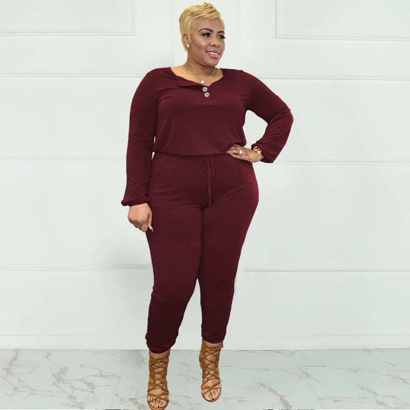 XL-5XL plus Size Fall Heavy mm Women's Romper plus Size Jumpsuit Women