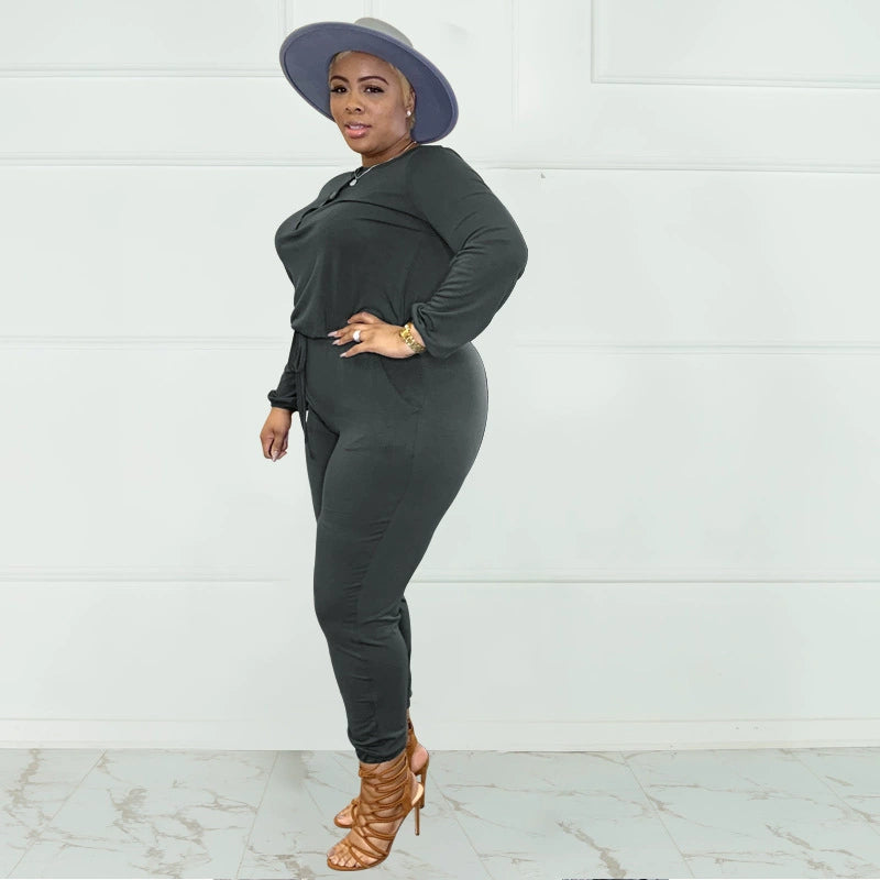 XL-5XL plus Size Fall Heavy mm Women's Romper plus Size Jumpsuit Women