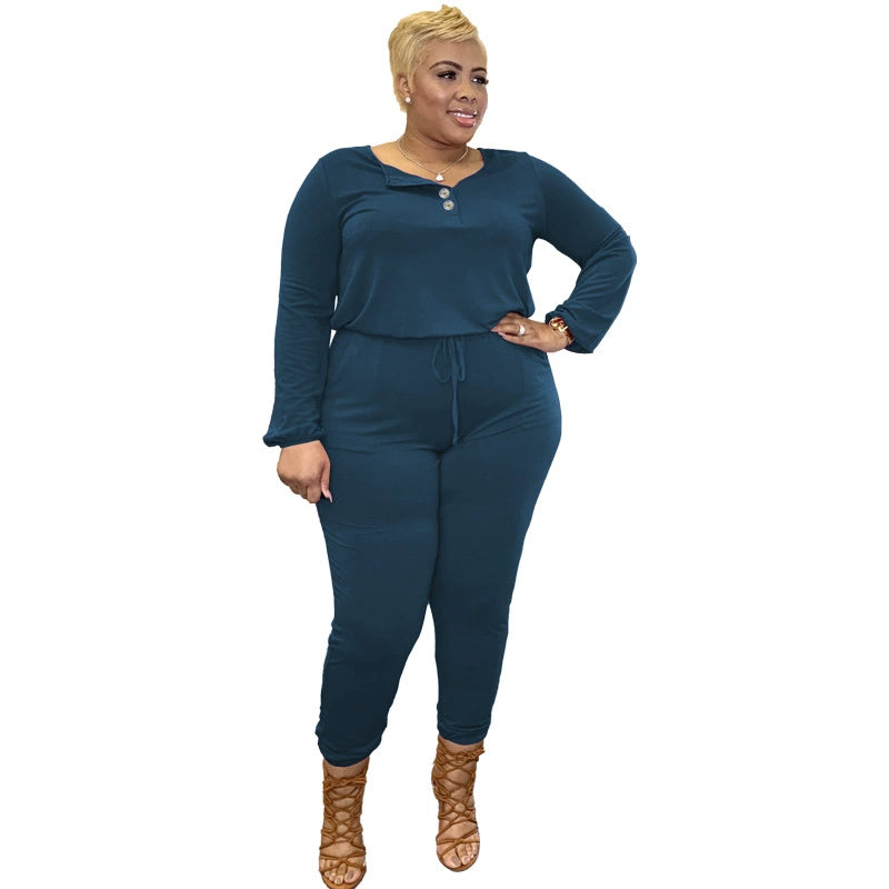 XL-5XL plus Size Fall Heavy mm Women's Romper plus Size Jumpsuit Women