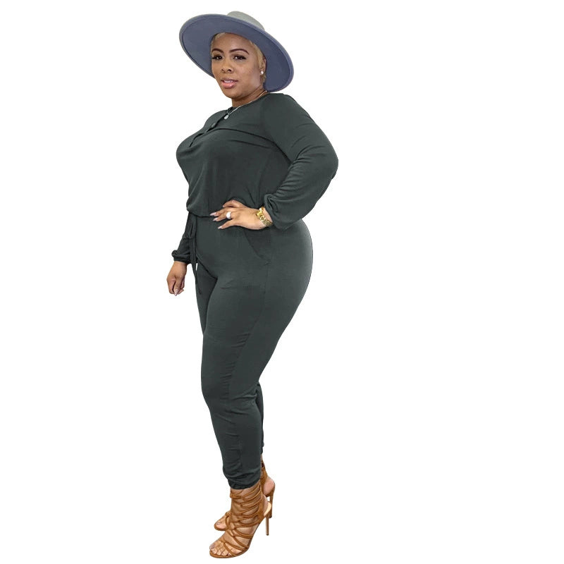 XL-5XL plus Size Fall Heavy mm Women's Romper plus Size Jumpsuit Women