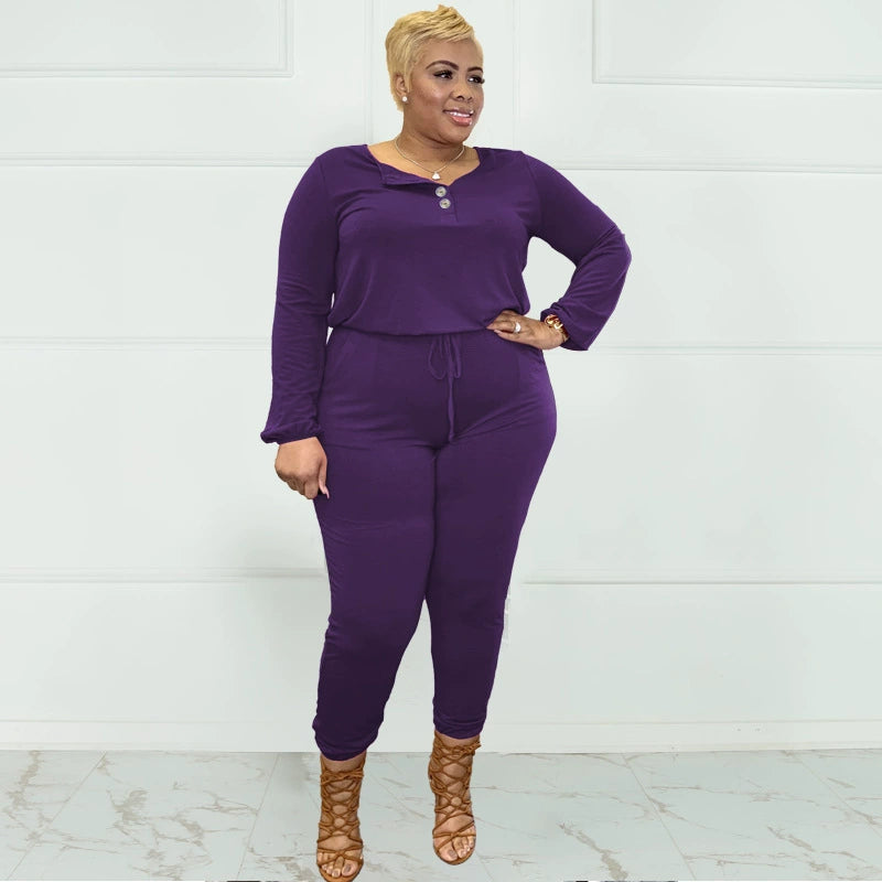 XL-5XL plus Size Fall Heavy mm Women's Romper plus Size Jumpsuit Women
