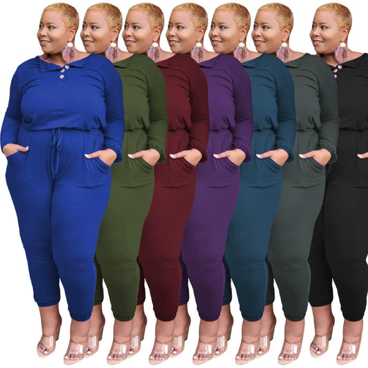 XL-5XL plus Size Fall Heavy mm Women's Romper plus Size Jumpsuit Women