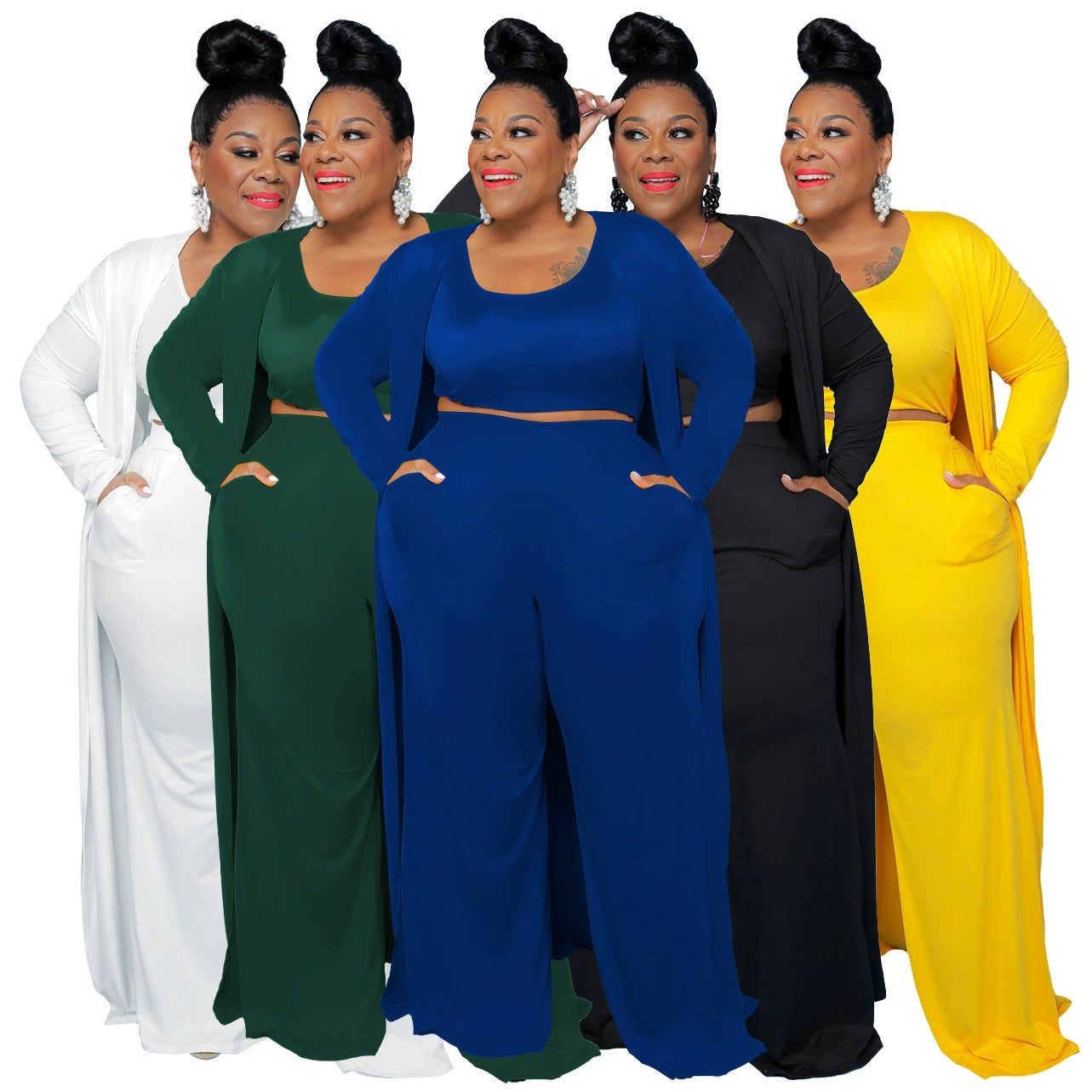L-4xl plus Size Summer Sports Wear Three Pieces