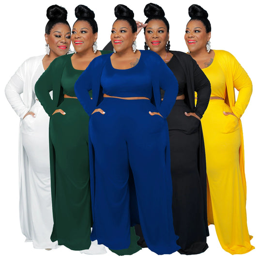 L-4xl plus Size Summer Sports Wear Three Pieces
