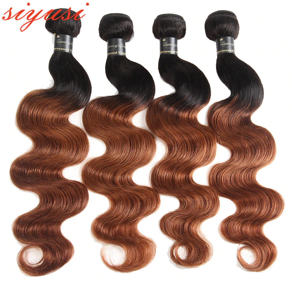 T1B/30 Peruvian Body Wave Human Hair Ombre Bundles