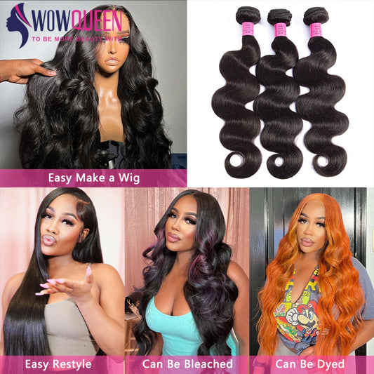 Brazilian Human Hair Body Wave Bundles - 1/3/4 Pack