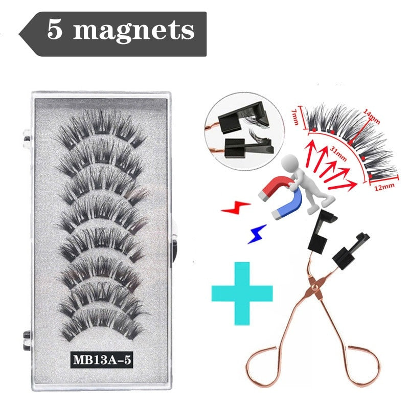 Handmade 3D Magnetic Eyelashes with 4/5 Magnets