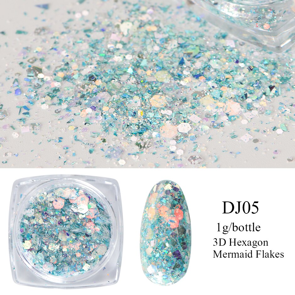 Crystal Fire Opal Flakes Nail Sequins DIY Chrome Powder for Manicures