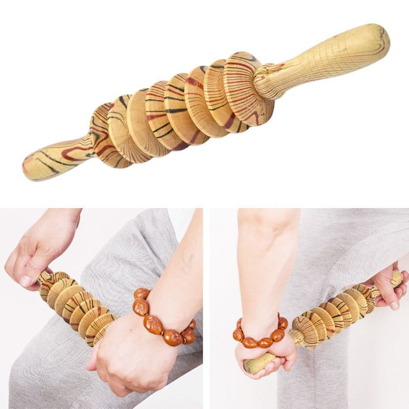 Multi-function Wooden Body Massage Roller Sticks