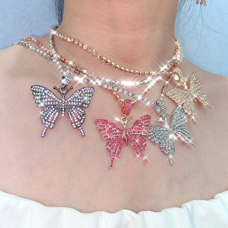 Big Butterfly Pendant Necklace for Women