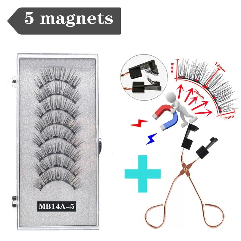 Handmade 3D Magnetic Eyelashes with 4/5 Magnets