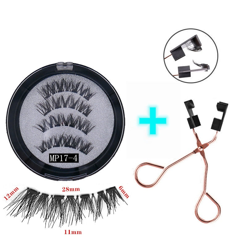 Handmade 3D Magnetic Eyelashes with 4/5 Magnets