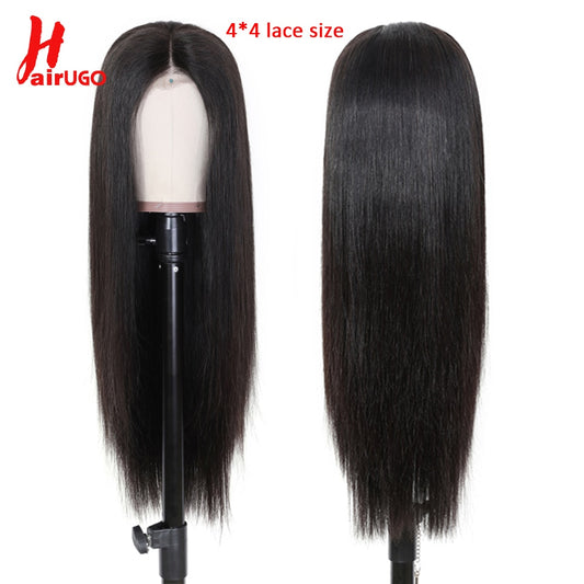 Natural Straight Human Hair 13x1 / 4x4 Lace Closure -T Part Lace Wigs