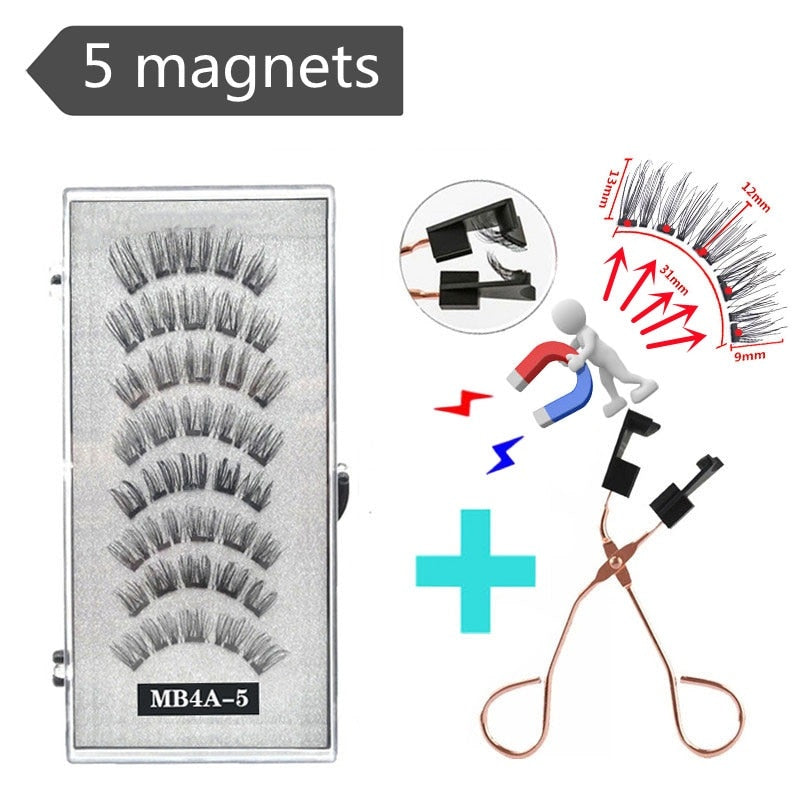 Handmade 3D Magnetic Eyelashes with 4/5 Magnets