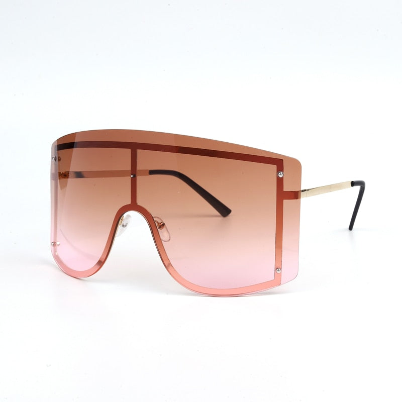 Over-sized Rimless Women Sunglasses