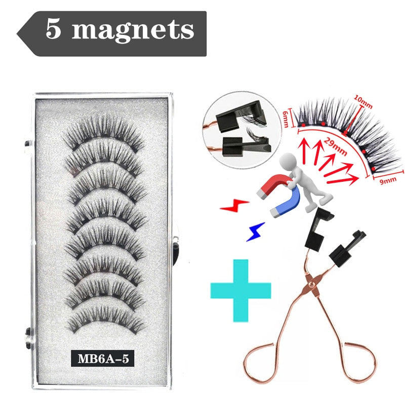 Handmade 3D Magnetic Eyelashes with 4/5 Magnets