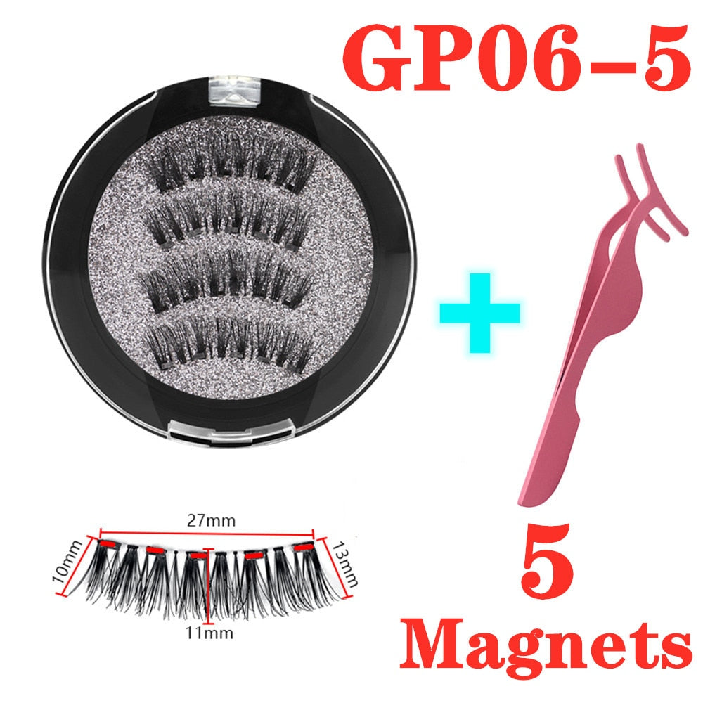 Handmade 3D Magnetic Eyelashes with 4/5 Magnets