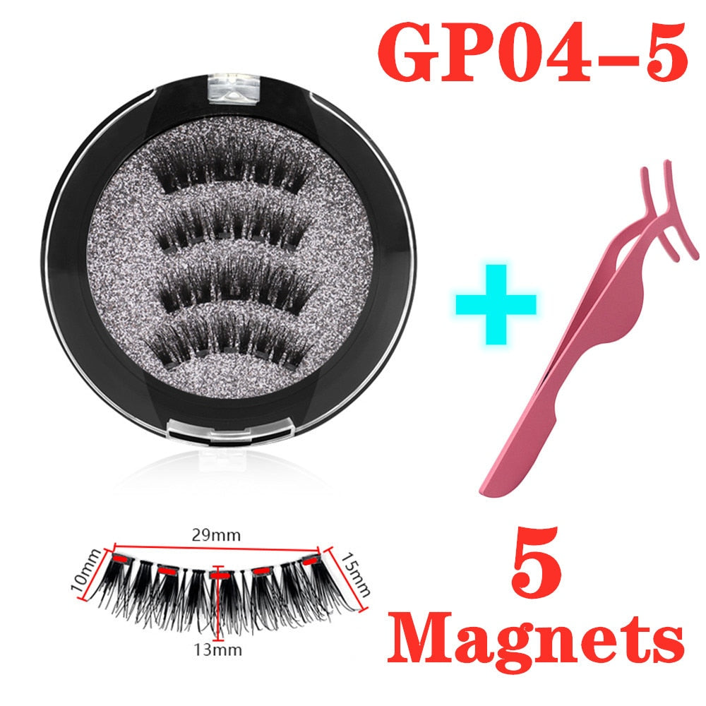 Handmade 3D Magnetic Eyelashes with 4/5 Magnets