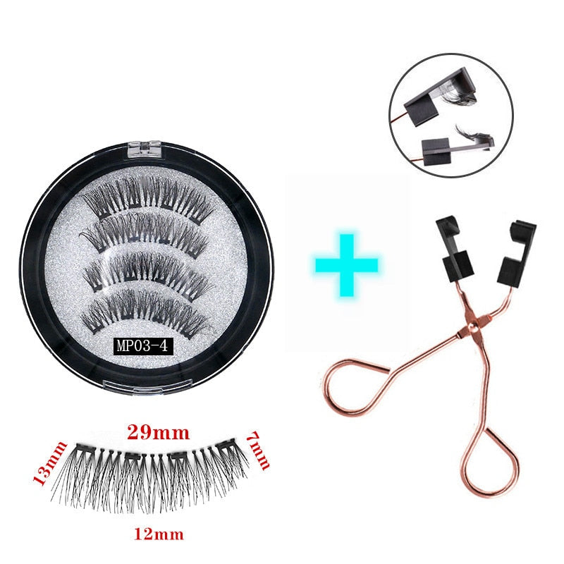 Handmade 3D Magnetic Eyelashes with 4/5 Magnets