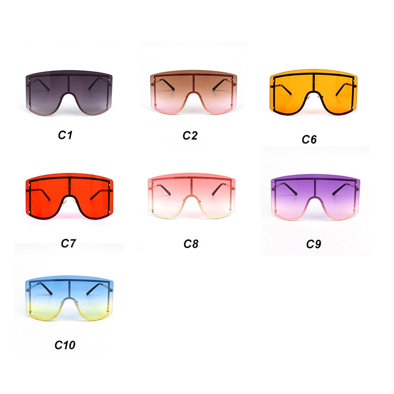 Over-sized Rimless Women Sunglasses