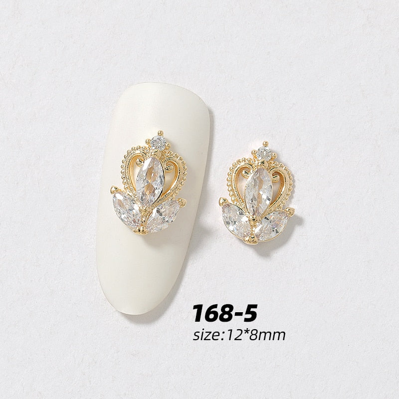 2 Piece Pendant Chain -3D Alloy Butterfly Nail Art