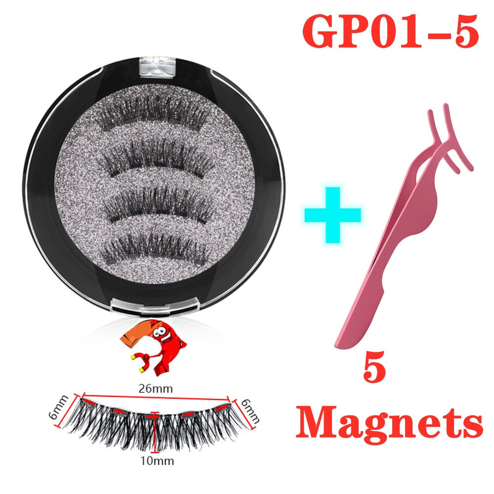 Handmade 3D Magnetic Eyelashes with 4/5 Magnets