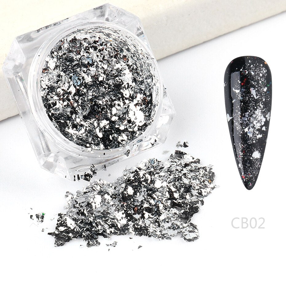 Crystal Fire Opal Flakes Nail Sequins DIY Chrome Powder for Manicures