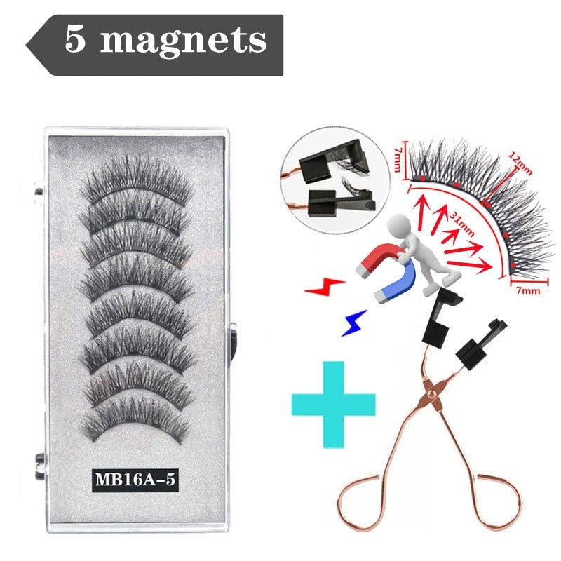 Handmade 3D Magnetic Eyelashes with 4/5 Magnets