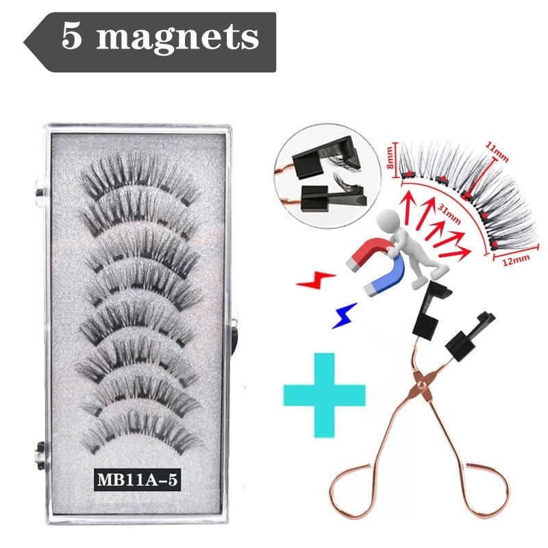 Handmade 3D Magnetic Eyelashes with 4/5 Magnets