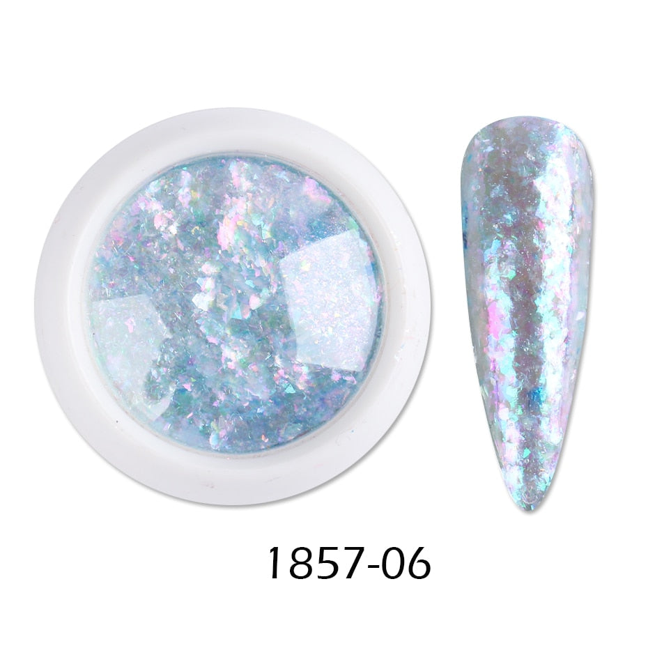 Crystal Fire Opal Flakes Nail Sequins DIY Chrome Powder for Manicures